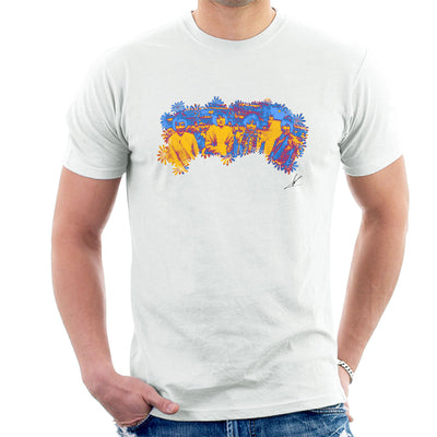 Pink Floyd Ruskin Park Shoot Floral Blue 1967 Black Men's T-Shirt