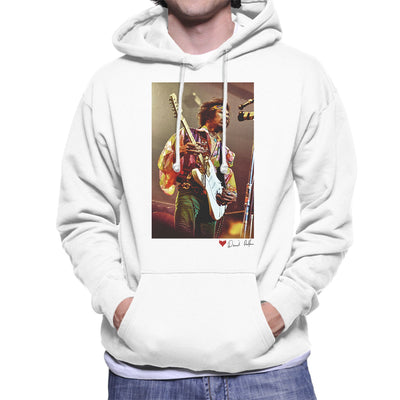 Jimi Hendrix At The Royal Albert Hall 1969 White Men's Hooded Sweatshirt - Don't Talk To Me About Heroes