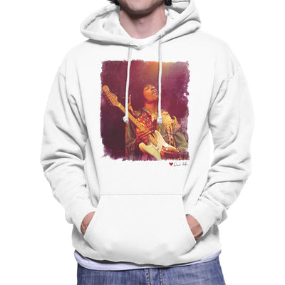 Jimi Hendrix At The Royal Albert Hall 1969 Soloing White Men's Hooded Sweatshirt - Don't Talk To Me About Heroes