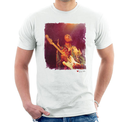 Jimi Hendrix At The Royal Albert Hall 1969 Soloing White Men's T-Shirt - Don't Talk To Me About Heroes