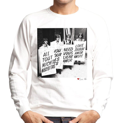 The Beatles All You Need Is Love Abbey Road Studios 1967 White Men's Sweatshirt