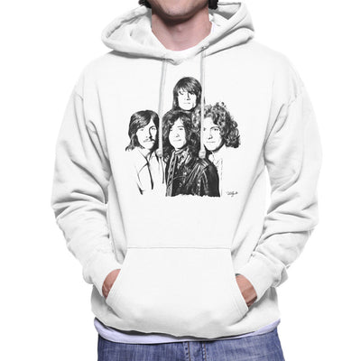 Led Zeppelin Band Shot In London White Men's Hooded Sweatshirt