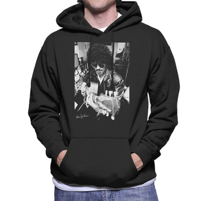 Phil Lynott Of Thin Lizzy Playing Acoustic 1976 Men's Hooded Sweatshirt - Don't Talk To Me About Heroes