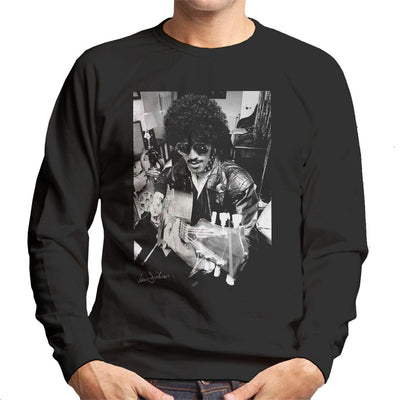 Phil Lynott Of Thin Lizzy Playing Acoustic 1976 Men's Sweatshirt - Don't Talk To Me About Heroes