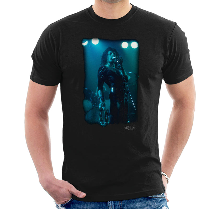Freddie Mercury In Black Queen On Stage Men's T-Shirt - Don't Talk To Me About Heroes