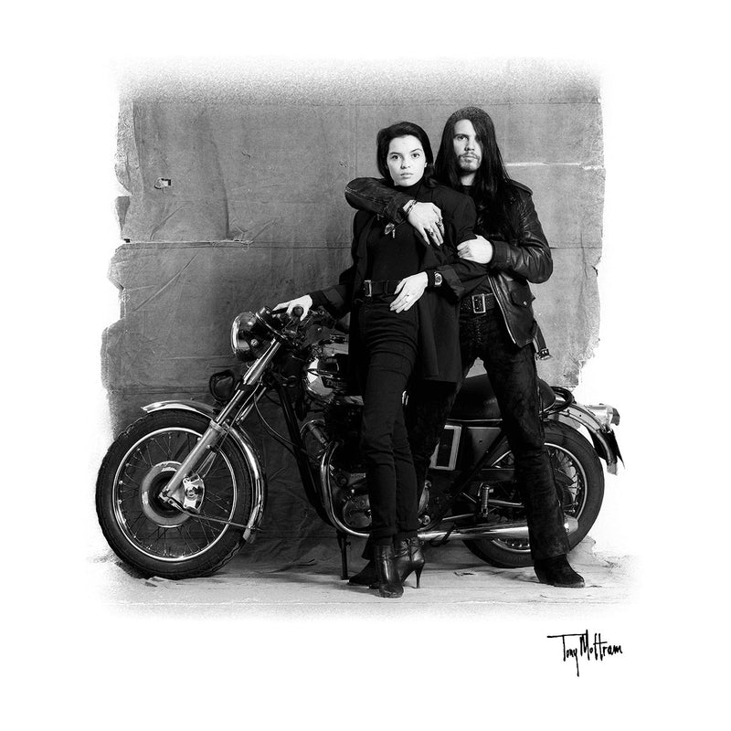 Ian Astbury And Renee Beach Motorbike White