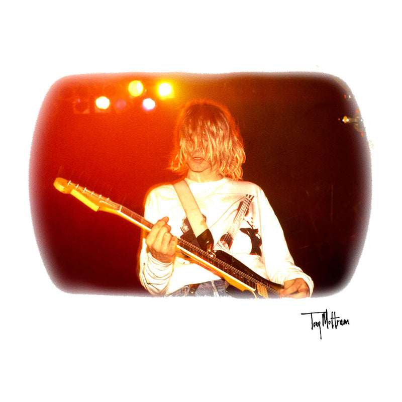 Kurt Cobain Playing Live Guitar White Men's T-Shirt - Don't Talk To Me About Heroes