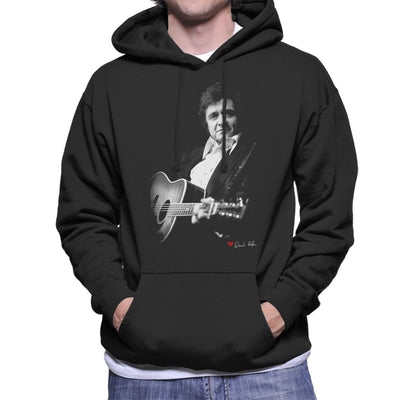 Johnny Cash Performing Guitar Shot London 1983 Men's Hooded Sweatshirt - Don't Talk To Me About Heroes