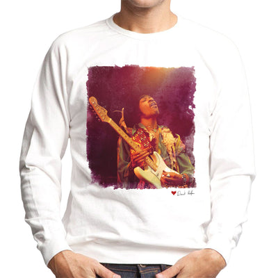 Jimi Hendrix At The Royal Albert Hall 1969 Soloing White Men's Sweatshirt - Don't Talk To Me About Heroes