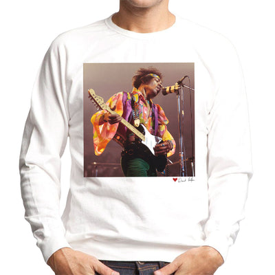 Jimi Hendrix At The Royal Albert Hall 1969 B&W White Men's Sweatshirt