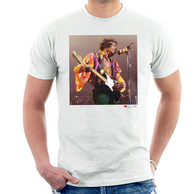 Jimi Hendrix At The Royal Albert Hall 1969 B&W White Men's T-Shirt - Don't Talk To Me About Heroes