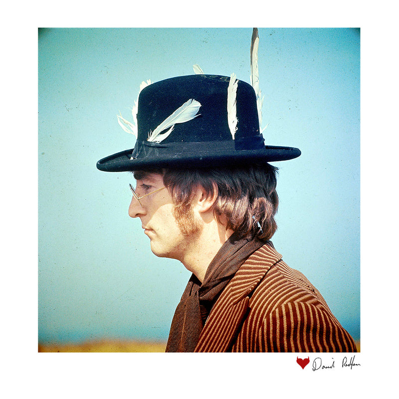 John Lennon With Feather Hat White