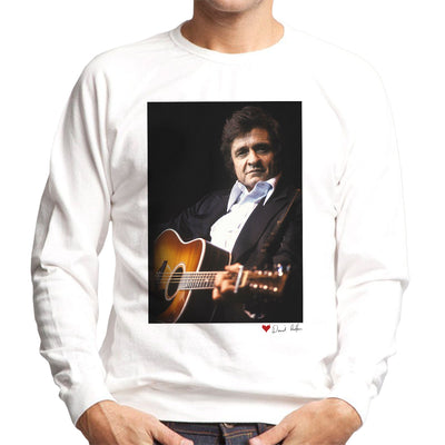 Johnny Cash Performing Guitar Shot London 1983 White Men's Sweatshirt - Don't Talk To Me About Heroes