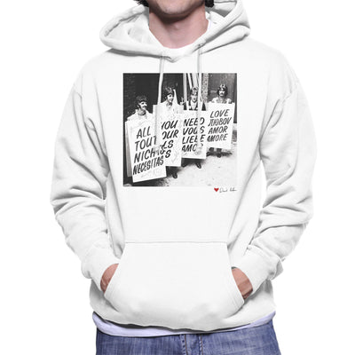 The Beatles All You Need Is Love Abbey Road Studios 1967 White Men's Hooded Sweatshirt - Don't Talk To Me About Heroes