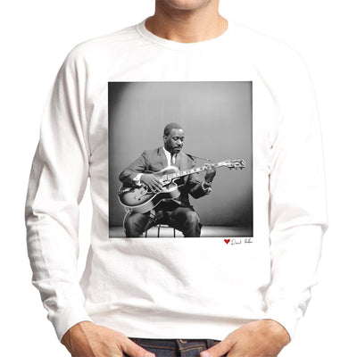 Wes Montgomery Playing Guitar 1964 White Men's Sweatshirt - Don't Talk To Me About Heroes