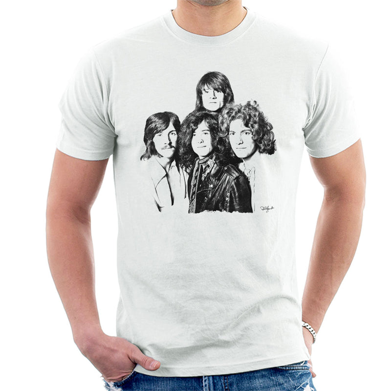 Led Zeppelin Band Shot In London White Men's T-Shirt - Don't Talk To Me About Heroes