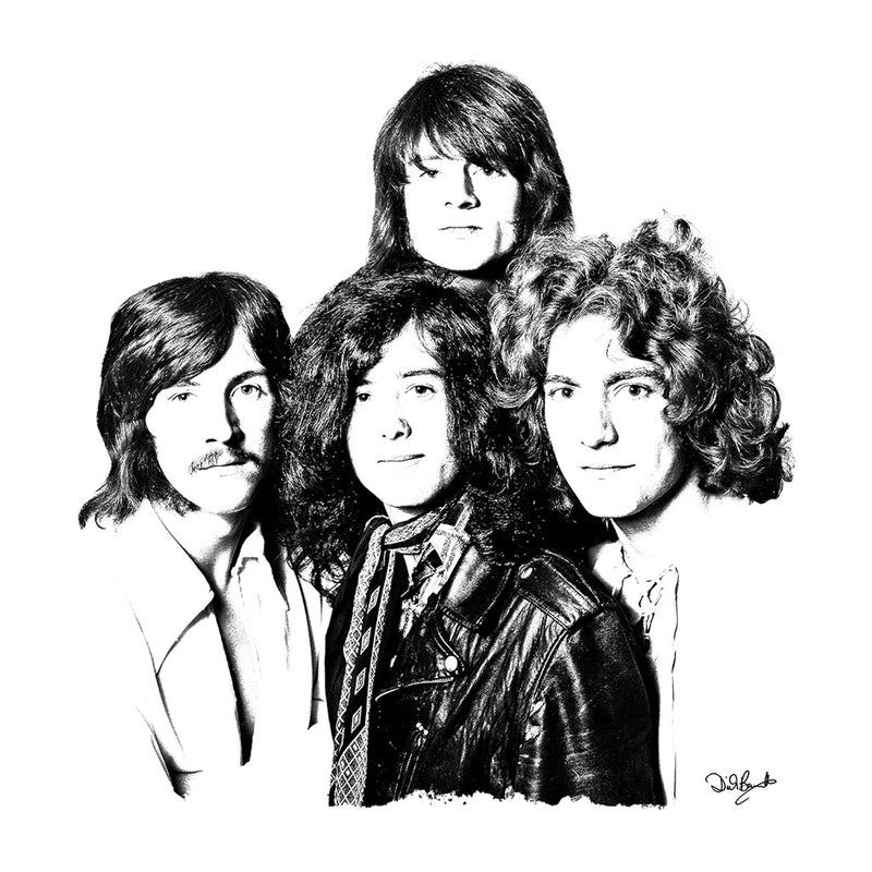 Led Zeppelin Band Shot In London White