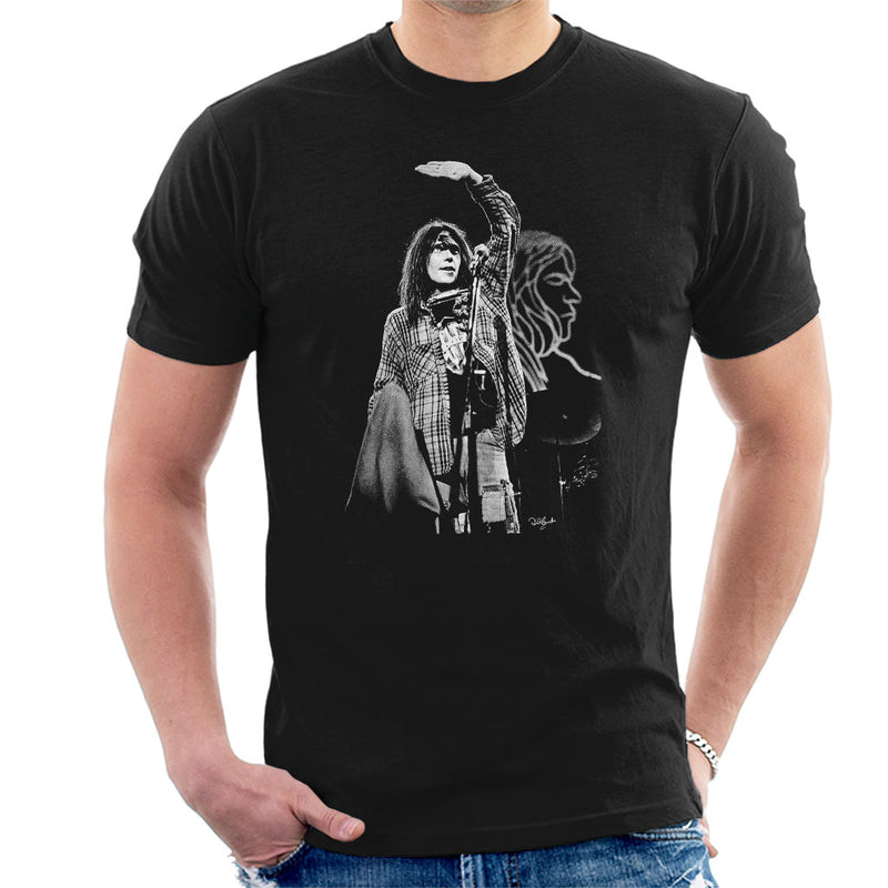 Neil Young On Stage Men's T-Shirt - Don't Talk To Me About Heroes